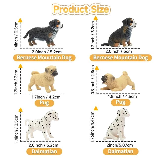 Alt view image 5 of 7 - 12PCS Mini Dog Figurines Playset, Realistic Detailed Plastic Puppy Figures, Hand Painted Emulational Tiny Dogs Animals Toy Set, Cake Toppers Christmas Birthday Gift for Kids Toddlers