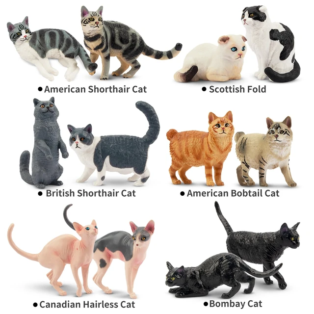Alt view image 2 of 7 - 12PCS Cat Figurines, Plastic Cat Figures Realistic Kitten Toys, Cat Cake Toppers Halloween Christmas Birthday Gift for Kids & Children