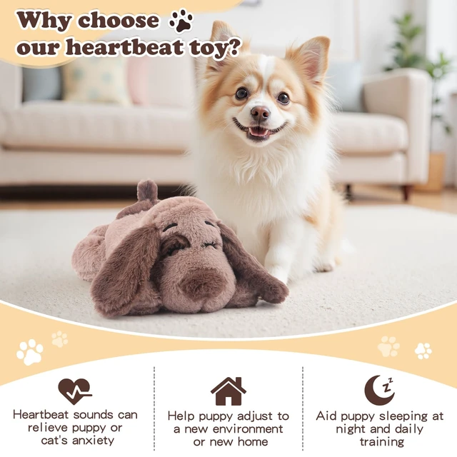 Alt view image 6 of 7 - Beverly Shark Puppy Heartbeat Toy Dog Anxiety Relief Calming Aid Puppy Heartbeat Stuffed Animal Behavioral Training Sleep Aid Comfort Soother Plush Toy for Puppies Cats
