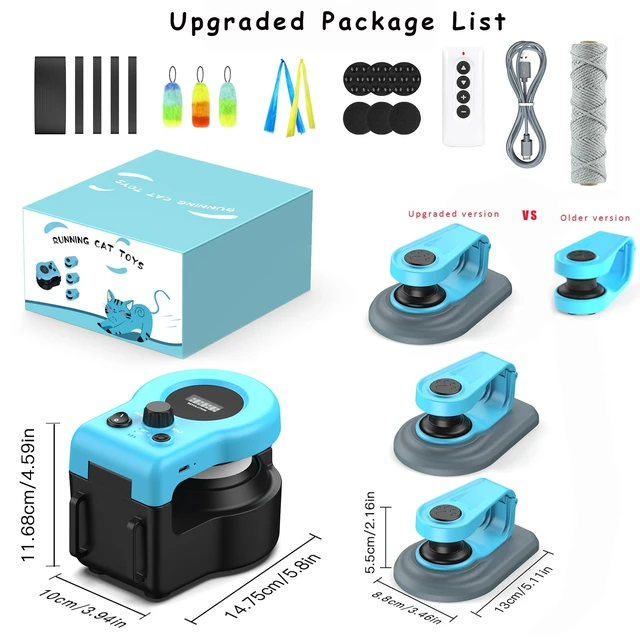 Alt view image 6 of 7 - Upgraded Interactive Cat Toy for Indoor Cats Chase/Run/Hunt-SkyBlue | Self Play/Remote Control Funny Cat Toy, Gifts for Cat Lovers, Kitty's Weight Loss and Health