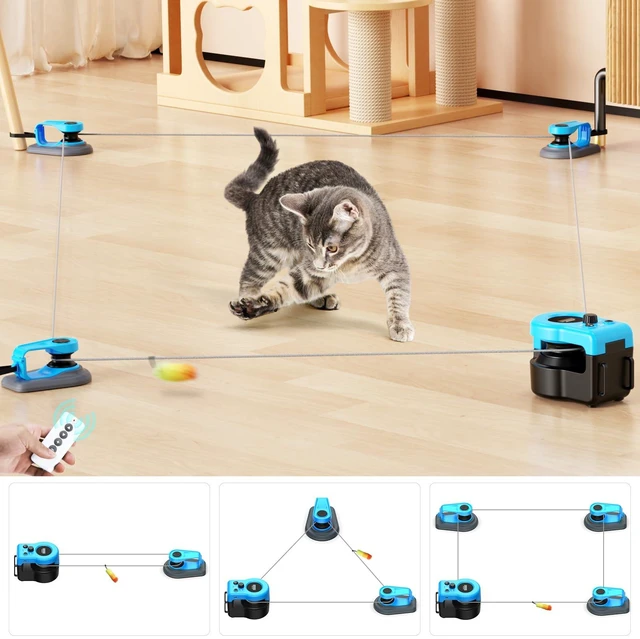 Main image of Upgraded Interactive Cat Toy for Indoor Cats Chase/Run/Hunt-SkyBlue | Self Play/Remote Control Funny Cat Toy, Gifts for Cat Lovers, Kitty's Weight Loss and Health