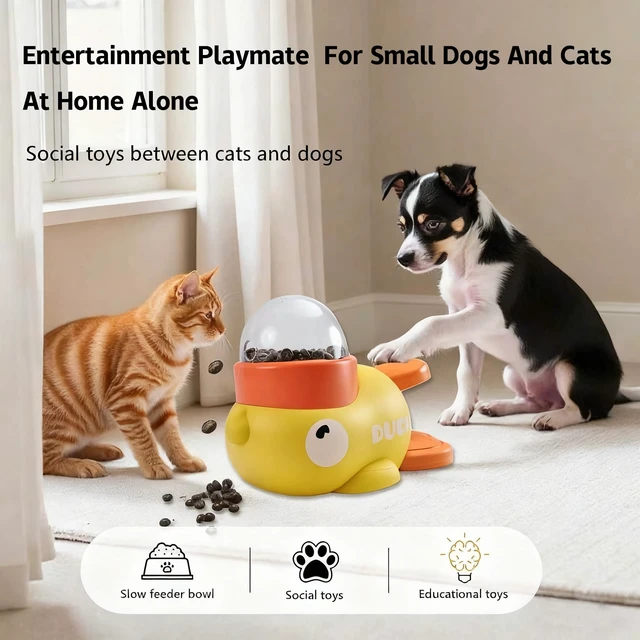 Alt view image 7 of 7 - Duck Treat Dispenser Toy,Slow Puzzle Feeder for Cats&Small Dogs | 3 Adjustable Openings Fit Treats & Kibble; Cat Puzzle Feeder Boosts IQ & Stimulation; Interactive Treat Toy Reduces Boredom