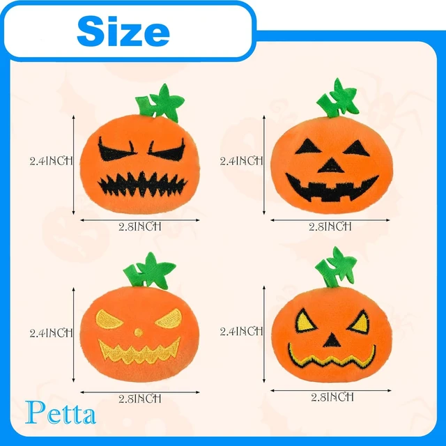 Alt view image 4 of 4 - Halloween Cat Toys, Pumpkin Squeak Toys for Cats Dogs Indoor, 4Pcs