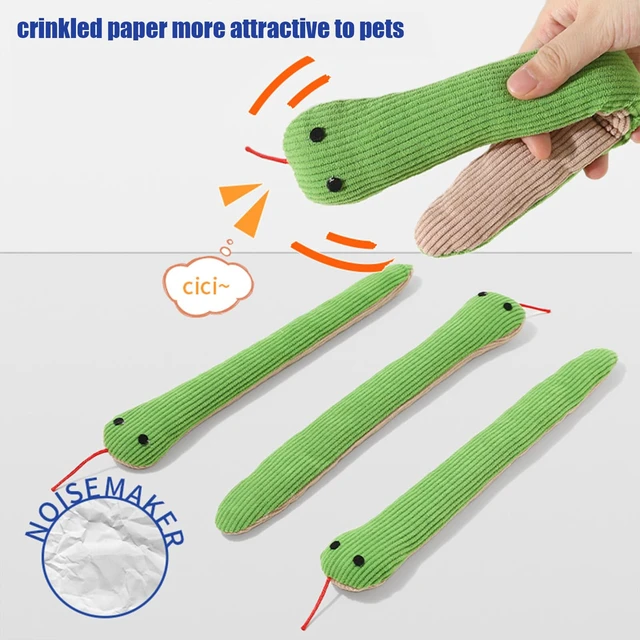 Alt view image 7 of 7 - Interactive Catnip Snake Toy, Crinkle Plush Teaser for Cats & Small Dogs | cat toyscat toys for indoor catsinteractive cat toycatnip toyssmall dog toysqueaky dog toysdog toycatnipcat