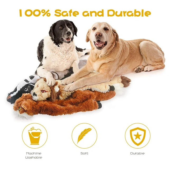 Alt view image 3 of 7 - Dog Squeaky Chew Toys No Stuffing Soft Plush for Small Medium Large Breed | Best Birthday Gifts to Keep Them Busy Chewer Teething Chewing Fetch Interactive Squeakers Pet Supplies Bundle Tough Durable