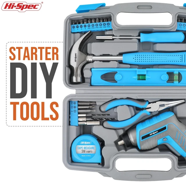 Alt view image 4 of 7 - 3.6V USB Electric Screwdriver for Home Repairs and Assembly,Blue | 35pc, fast assembly help, common screw bit selection, LED visibility, compact grip, quick household fixes, organized storage