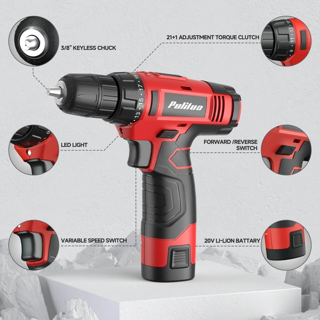Alt view image 4 of 7 - 149-Piece Home Drill Set with Red 12V Cordless Drill, Hand Tools & Tool Box, Tool Kit for Women & Men and DIY Enthusiasts, for Home Improvement