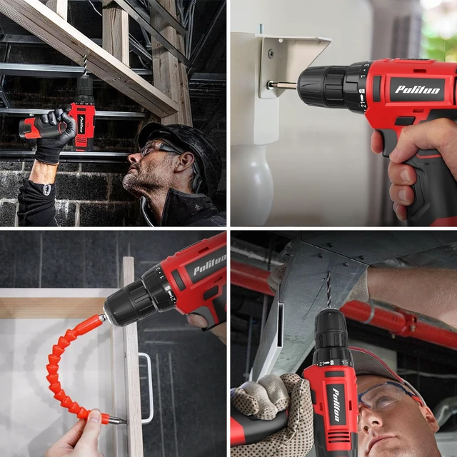 Alt view image 7 of 7 - 149-Piece Home Drill Set with Red 12V Cordless Drill, Hand Tools & Tool Box, Tool Kit for Women & Men and DIY Enthusiasts, for Home Improvement
