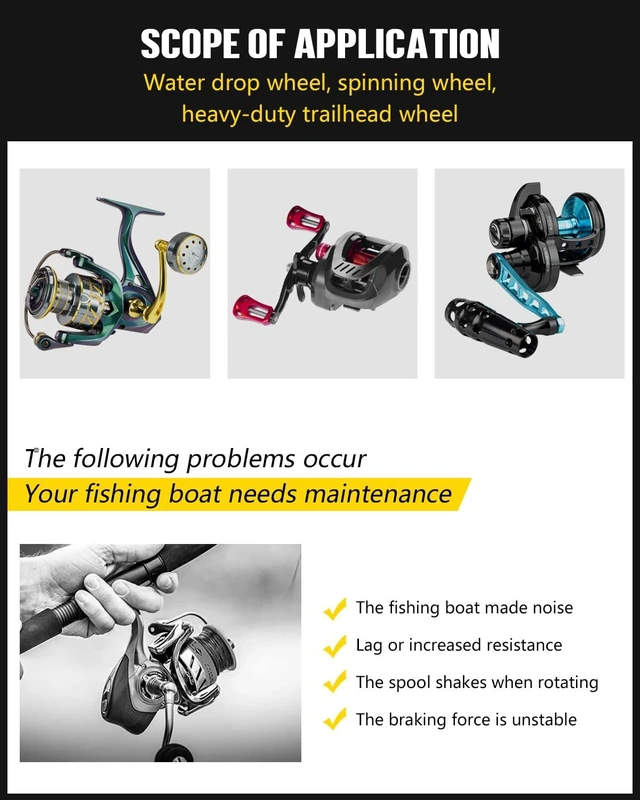 Alt view image 7 of 7 - Fishing Reel Maintenance Kit, Reel Repair Tool Kit, Fishing Reel Cleaning Set with Spool Pin Remover and 28 in 1 Screwdriver or 38 in 1 Electric Screwdriver