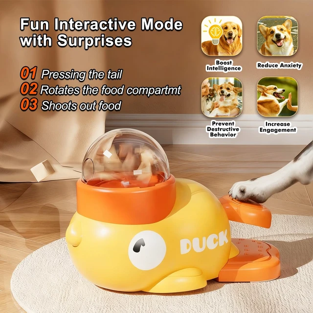 Alt view image 2 of 7 - Duck Dog Slow Feeder Puzzle Toy, 3 Adjustable Openings, Treat Dispenser | Fits different kibble sizes with 3 adjustable openings to encourage slower eating, mental stimulation, and interactive play