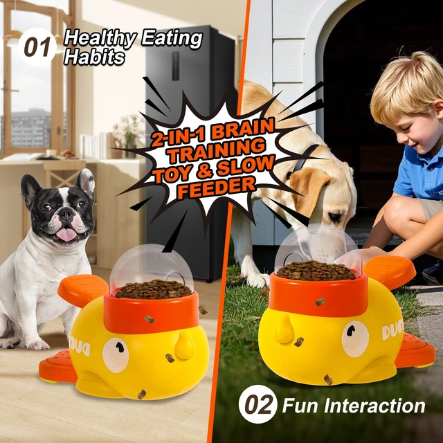 Alt view image 3 of 7 - Duck Dog Slow Feeder Puzzle Toy, 3 Adjustable Openings, Treat Dispenser | Fits different kibble sizes with 3 adjustable openings to encourage slower eating, mental stimulation, and interactive play