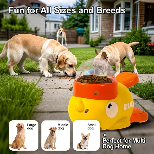 Alt view image 7 of 7 - Duck Dog Slow Feeder Puzzle Toy, 3 Adjustable Openings, Treat Dispenser | Fits different kibble sizes with 3 adjustable openings to encourage slower eating, mental stimulation, and interactive play