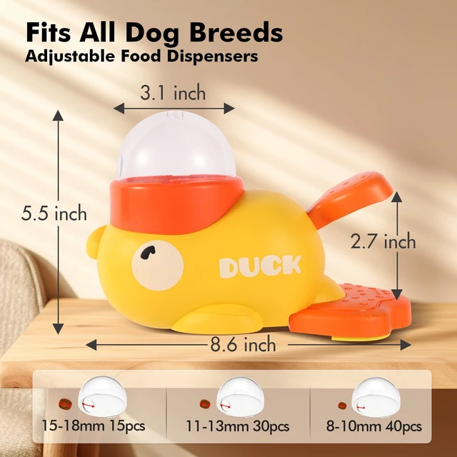 Alt view image 6 of 7 - Duck Dog Slow Feeder Puzzle Toy, 3 Adjustable Openings, Treat Dispenser | Fits different kibble sizes with 3 adjustable openings to encourage slower eating, mental stimulation, and interactive play