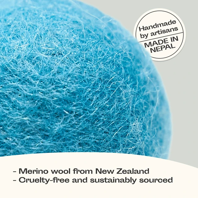 Alt view image 2 of 6 - Wool Ball Toys - 6-Pack of Safe for Cats and Small Dogs Balls - 1.5 Inch Felted Wool Cat Toy and Dog Toy - Perfect with Cat Cave - Silent - Mini Tennis Balls - (1,5in/Aquamarine)