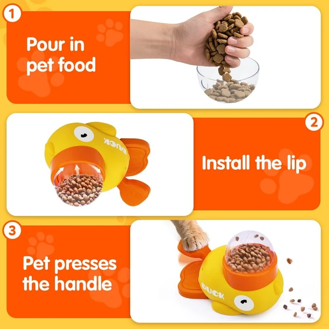Alt view image 3 of 7 - Interactive Dog&Cat Treat Puzzle Dispenser | Slow Feeder Dog&Cat Toy Duck Shaped Design