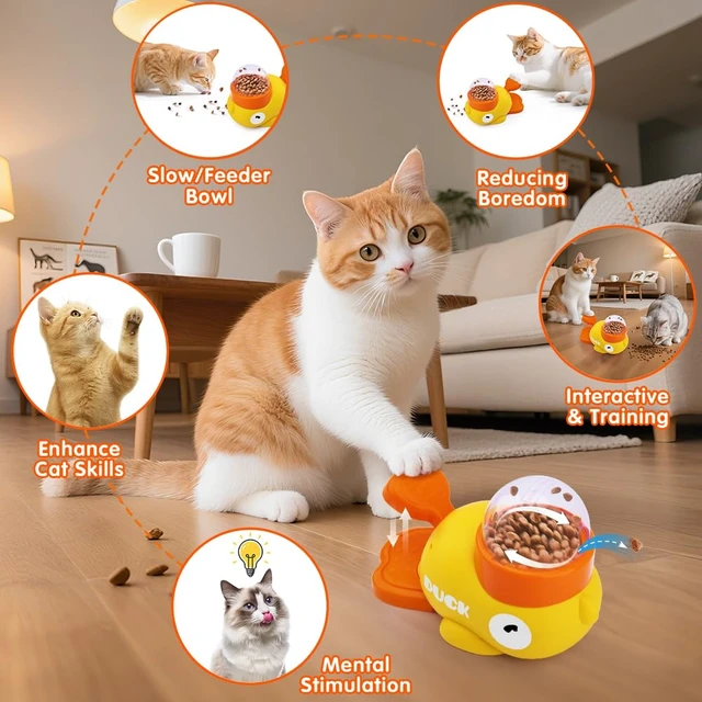 Alt view image 6 of 7 - Interactive Dog&Cat Treat Puzzle Dispenser | Slow Feeder Dog&Cat Toy Duck Shaped Design