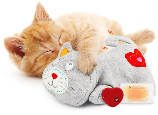 Main image of Heartbeat Cat Plush Toy Calming Kitten Companion with Realistic Heartbeat, Anxiety Relief for Indoor Cats Dogs Pets