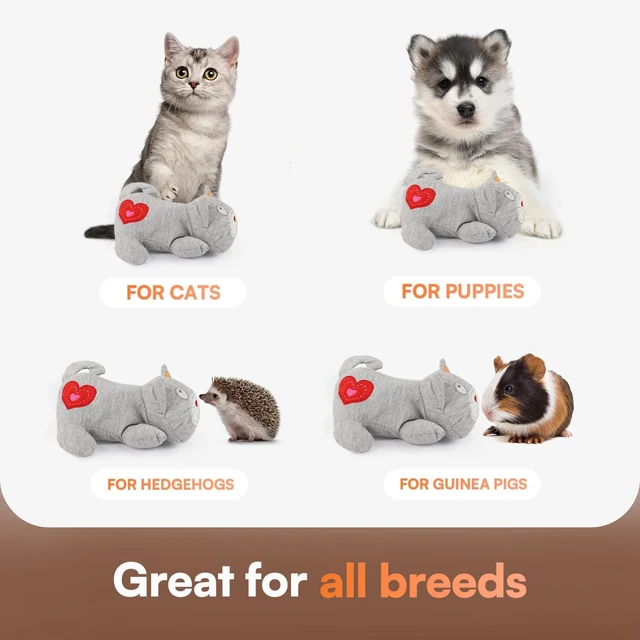 Alt view image 4 of 7 - Heartbeat Cat Plush Toy Calming Kitten Companion with Realistic Heartbeat, Anxiety Relief for Indoor Cats Dogs Pets