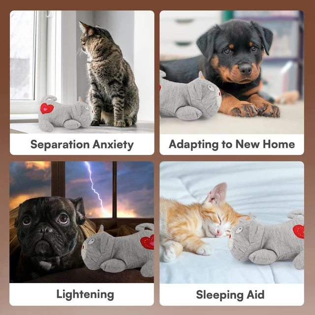 Alt view image 7 of 7 - Heartbeat Cat Plush Toy Calming Kitten Companion with Realistic Heartbeat, Anxiety Relief for Indoor Cats Dogs Pets