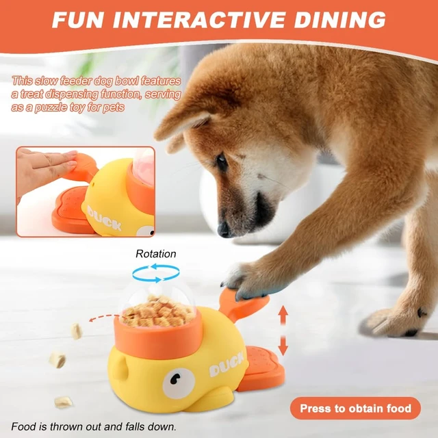 Alt view image 5 of 7 - DuckShaped Treat Dispenser Toy, Cats & Dogs Interactive Puzzle Slow Feeder | Adjustable Opening Mental Stimulation Toy for Boredom Relief, EasytoClean Pet Enrichment Toy for Small & Medium Pets