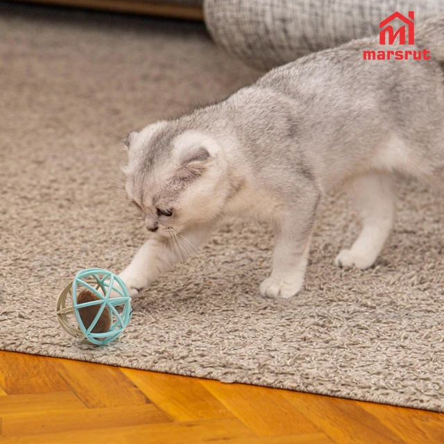 Alt view image 4 of 7 - Squeaky Mouse Ball Cat Toy with Simulated Sound, 4.3in Mouse Ball Cage, Squeky Balls for Cats to Play With Indoor, Interactive Plastic Squeak Funny Toys Best for Playing Chasing Chewing Training