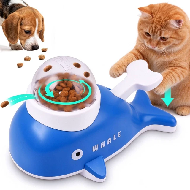 Main image of Interactive Whale Dog Puzzle Toy & Cat Slow Feeder Food Dispenser | Whale-shaped interactive puzzle toy and slow feeder for dogs and cats