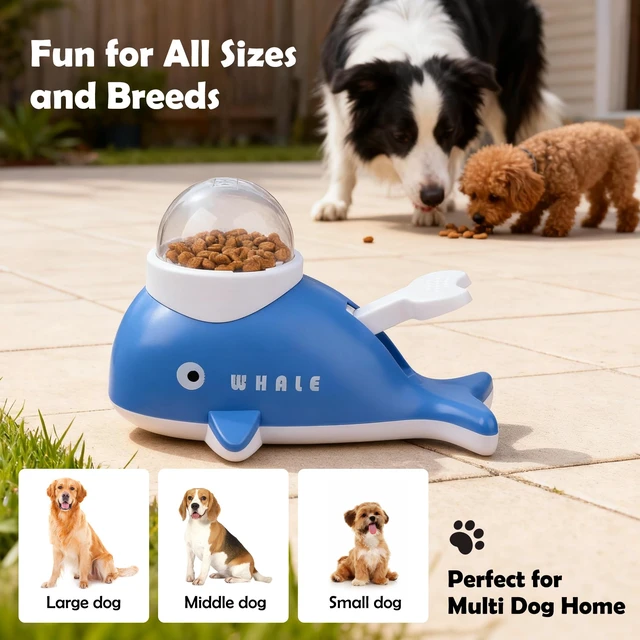 Alt view image 5 of 7 - Interactive Whale Dog Puzzle Toy & Cat Slow Feeder Food Dispenser | Whale-shaped interactive puzzle toy and slow feeder for dogs and cats
