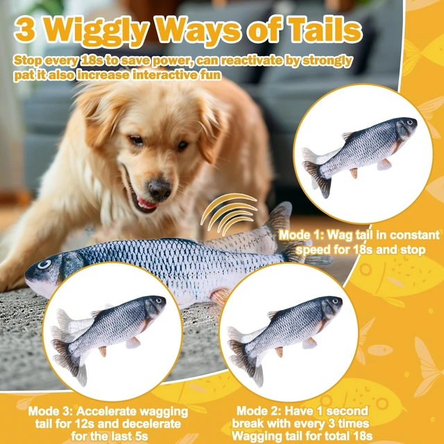 Alt view image 3 of 7 - Interactive Dog Toys Fish | Keeps Small, Medium & Large Dogs Busy Indoors & Outdoors - Rechargeable, Plush & Squeaky