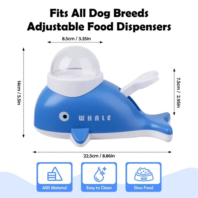 Alt view image 7 of 7 - Interactive Whale Dog Puzzle Toy & Cat Slow Feeder Food Dispenser | Whale-shaped interactive puzzle toy and slow feeder for dogs and cats