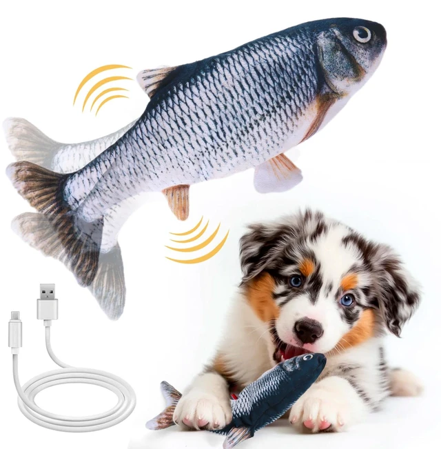 Main image of Interactive Dog Toys Fish | Keeps Small, Medium & Large Dogs Busy Indoors & Outdoors - Rechargeable, Plush & Squeaky