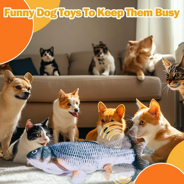 Alt view image 6 of 7 - Interactive Dog Toys Fish | Keeps Small, Medium & Large Dogs Busy Indoors & Outdoors - Rechargeable, Plush & Squeaky
