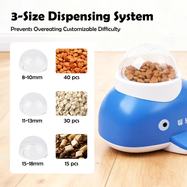 Alt view image 6 of 7 - Interactive Whale Dog Puzzle Toy & Cat Slow Feeder Food Dispenser | Whale-shaped interactive puzzle toy and slow feeder for dogs and cats
