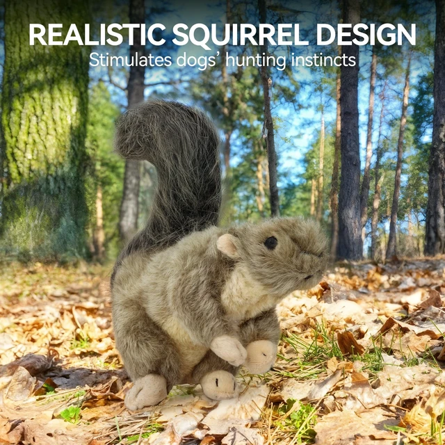Alt view image 3 of 7 - Interactive Dog Squirrel Plush Squeaky Toy - Perfect Puppy Enrichment Toy, Large