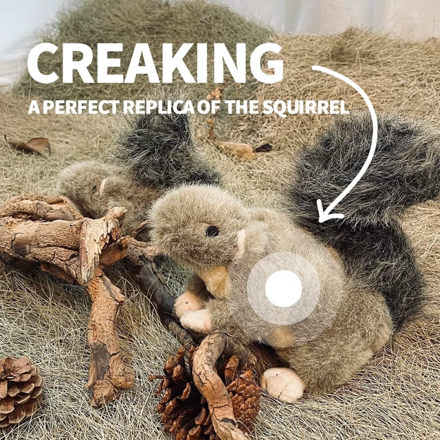 Alt view image 5 of 7 - Interactive Dog Squirrel Plush Squeaky Toy - Perfect Puppy Enrichment Toy, Large