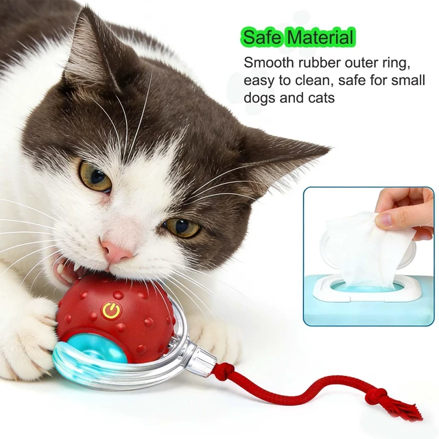 Alt view image 4 of 7 - Tiny Fetch Motion Dog Toy,Interactive Cat Toy Rolling Ball | Chewie Viral Dog Ball with Bird Chirping, Red Smart Automatic Rolling Pet Balls