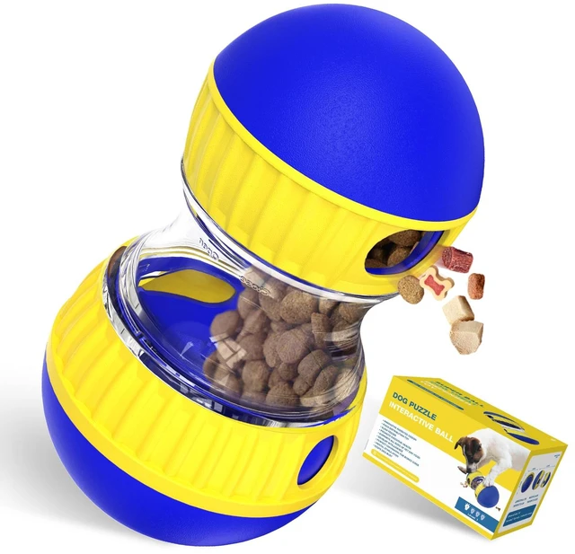 Main image of Dog Treat Dispensing Puzzle Toy Adjustable Food Dispenser Slow Feeder Puppy Enrichment Training Rolling Ball Pet Interactive Chase Toys for Small Medium Large Dogs to Keep Them Busy