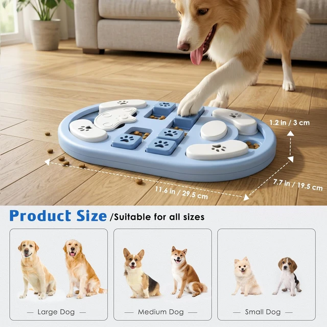 Alt view image 4 of 6 - Dog Puzzle Toy, Interactive Treat Dispensing Toys, Gray | Dog Enrichment Toys, IQ Training & Mental Stimulation, Non-Slip Slow Feeder, For Puppies Small Medium Large Dogs Cats