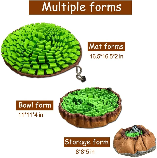 Alt view image 2 of 7 - Pet Snuffle Mat for Dogs,Interactive Feed Puzzle for Boredom,Encourages Natural Foraging Skills for Cats Rabbits Dogs Bowl, Dog Treat Dispenser Indoor Outdoor Stress Relief,Travel Portable and Compact