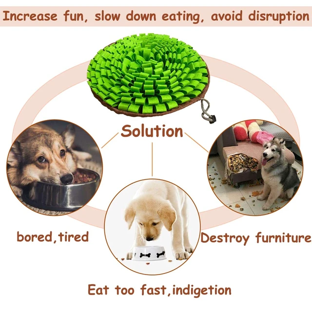 Alt view image 4 of 7 - Pet Snuffle Mat for Dogs,Interactive Feed Puzzle for Boredom,Encourages Natural Foraging Skills for Cats Rabbits Dogs Bowl, Dog Treat Dispenser Indoor Outdoor Stress Relief,Travel Portable and Compact