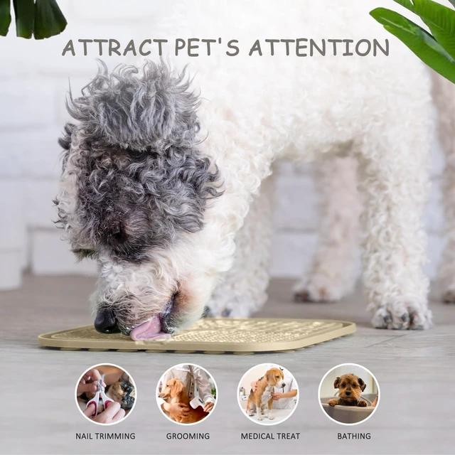 Alt view image 5 of 7 - 2 Pack Lick Mat for Dogs, Cats & Puppies with Suction Cups | 8.5×8.5 inch, Dog Anxiety Relief, Slow Feeder Dog Bowls, Ideal for Bathing, Grooming and Training, Relieves Boredom