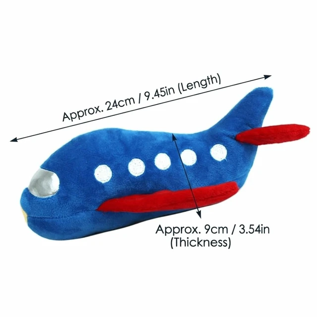 Alt view image 2 of 7 - Pet Chewing Plush Plane Toy 9.45 Inch Squeaky, Bite-Tough Dog & Cat Toy for Stress Relief,Interactive Play with Teeth Cleaning Texture