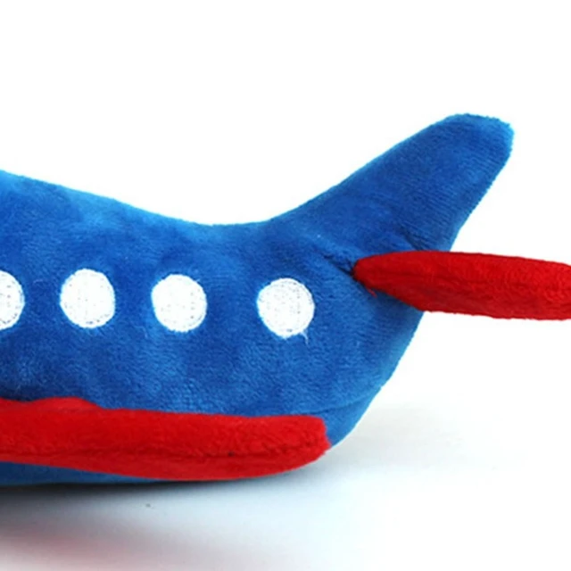 Alt view image 3 of 7 - Pet Chewing Plush Plane Toy 9.45 Inch Squeaky, Bite-Tough Dog & Cat Toy for Stress Relief,Interactive Play with Teeth Cleaning Texture
