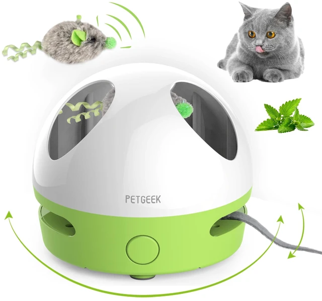 Main image of Hidey Mouse Electronic Interactive Cat Toy, Hide Mouse Cat Toy with Squeaky Mouse, Automatic Cat Toys with Catnip Filled Hidey Mouse, Cat Toys Interactive for Indoor Cats Play (Green)
