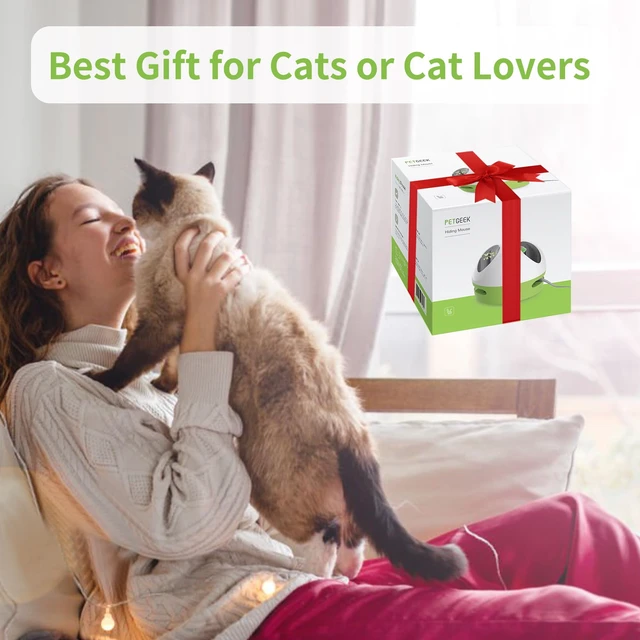 Alt view image 4 of 7 - Hidey Mouse Electronic Interactive Cat Toy, Hide Mouse Cat Toy with Squeaky Mouse, Automatic Cat Toys with Catnip Filled Hidey Mouse, Cat Toys Interactive for Indoor Cats Play (Green)