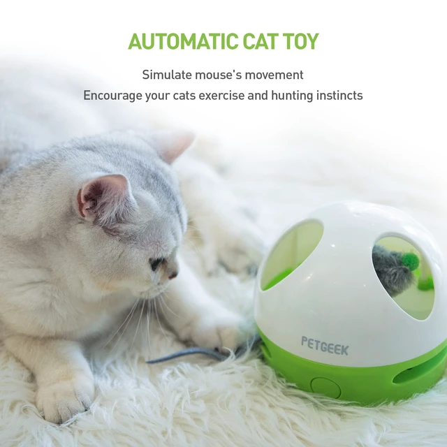 Alt view image 5 of 7 - Hidey Mouse Electronic Interactive Cat Toy, Hide Mouse Cat Toy with Squeaky Mouse, Automatic Cat Toys with Catnip Filled Hidey Mouse, Cat Toys Interactive for Indoor Cats Play (Green)