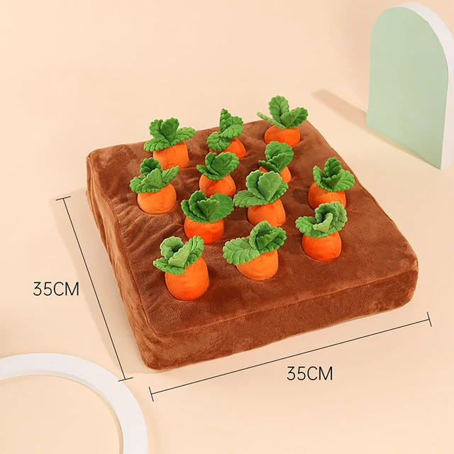 Alt view image 6 of 7 - Carrot Dog Toy, Snuffle Mat for Dogs, Dog Puzzle Toy, 2 in 1 Non-Slip Nosework Feed Games, Pet Stress Relief with 12 Carrots