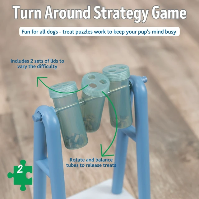 Alt view image 4 of 7 - Turn Around - Mad Scientist Dog Activity Interactive Toy | Level 2 Food Puzzle Game, Brain Teasing Treat Dispenser, Enrichment Toy for Boredom Busting