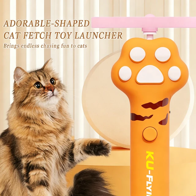 Alt view image 3 of 7 - Cat Fetch Toy Launcher,Interactive Cat Toy Rechargeable with 10 Flying Disc | Cat Toys for Indoor Cats,Flying Cat Toy Disc Launcher for Kitten Dog Playing,Hunting Tracking Toys for Outdoor Indoor