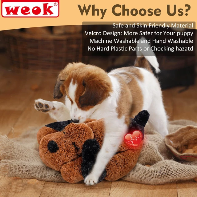 Alt view image 3 of 7 - Heartbeat Puppy for Dogs, Helps for Anxiety Relief and Calming, Stuffed Animal Anxiety Calming Behavioral Puppy Heartbeat Toy Sleep aid for Cats Petsfor Small Breeds