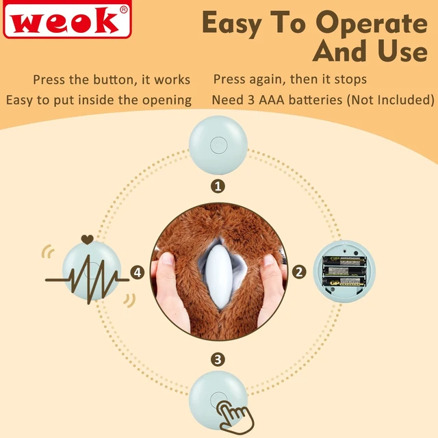 Alt view image 4 of 7 - Heartbeat Puppy for Dogs, Helps for Anxiety Relief and Calming, Stuffed Animal Anxiety Calming Behavioral Puppy Heartbeat Toy Sleep aid for Cats Petsfor Small Breeds